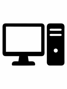 Flat Desktop Computer System Icon vector