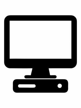 Flat Design Desktop Computer Icon vector