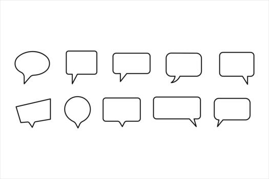 soltero continuo línea Arte dibujo de habla burbuja ilustración. comunicación charla Mensajero lineal línea símbolo. diálogo nube, charla burbuja conjunto concepto contorno línea diseño vector