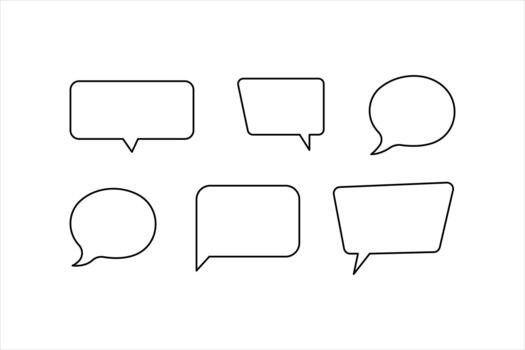 soltero continuo línea Arte dibujo de habla burbuja ilustración. comunicación charla Mensajero lineal línea símbolo. diálogo nube, charla burbuja conjunto icono vector