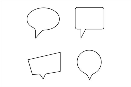 soltero continuo línea Arte dibujo de habla burbuja ilustración. comunicación charla Mensajero lineal línea símbolo. diálogo nube, charla burbuja conjunto concepto contorno vector