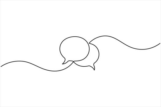 soltero continuo línea Arte dibujo de habla burbuja ilustración. comunicación charla Mensajero lineal línea símbolo. diálogo nube, charla burbuja concepto símbolo vector