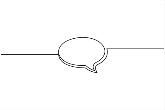 soltero continuo línea Arte dibujo de habla burbuja ilustración. comunicación charla Mensajero lineal línea símbolo. diálogo nube, charla burbuja concepto icono vector