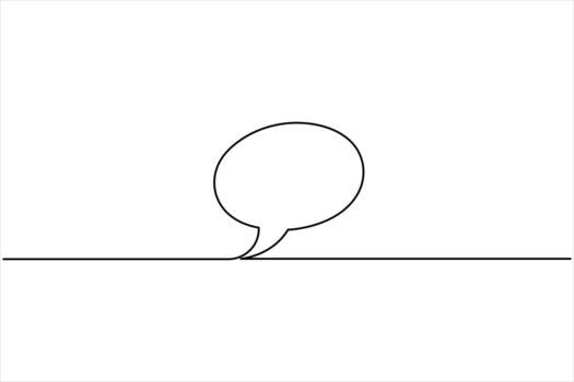 soltero continuo línea Arte dibujo de habla burbuja ilustración. comunicación charla Mensajero lineal línea símbolo. diálogo nube, charla burbuja concepto contorno línea diseño vector