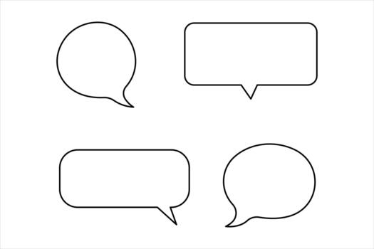 uno continuo línea Arte dibujo de habla burbuja ilustración. comunicación charla Mensajero lineal línea símbolo. diálogo nube, charla burbuja conjunto concepto vector
