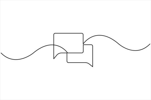 uno continuo línea Arte dibujo de habla burbuja ilustración. comunicación charla Mensajero lineal línea símbolo. diálogo nube, charla burbuja concepto contorno línea diseño vector