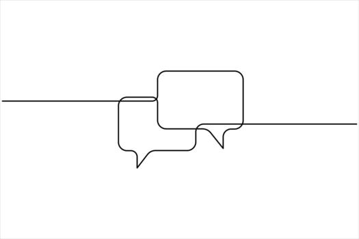 soltero continuo línea Arte dibujo de habla burbuja ilustración. comunicación charla Mensajero lineal línea símbolo. diálogo nube, charla burbuja concepto contorno vector
