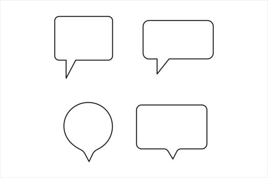 uno continuo línea Arte dibujo de habla burbuja ilustración. comunicación charla Mensajero lineal línea símbolo. diálogo nube, charla burbuja conjunto concepto contorno línea vector