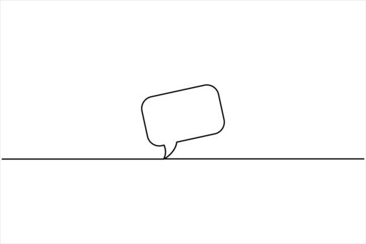 uno continuo línea Arte dibujo de habla burbuja ilustración. comunicación charla Mensajero lineal línea símbolo. diálogo nube, charla burbuja concepto icono vector