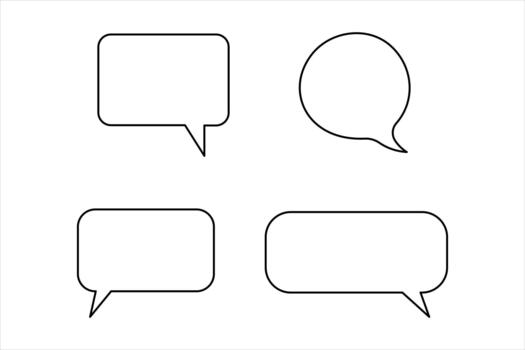uno continuo línea Arte dibujo de habla burbuja ilustración. comunicación charla Mensajero lineal línea símbolo. diálogo nube, charla burbuja conjunto icono vector
