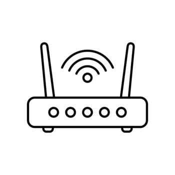 enrutador línea icono. enrutador relacionado señal línea icono, Wifi enrutador icono. vector