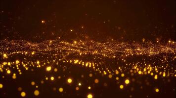 d'oro luccicante particelle onda movimento sfondo animazione astratto fluente scintillare leggero senza soluzione di continuità ciclo continuo video