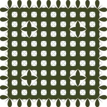 Abstract Geometric Pattern with Floral and Square Motifs vector