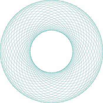 Abstract Teal Geometric Circular Pattern on White Background vector