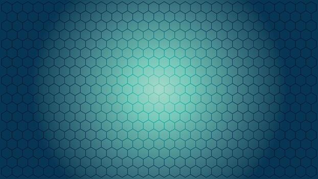 Abstract Hexagonal Grid Pattern With Blue-Green Gradient Background vector