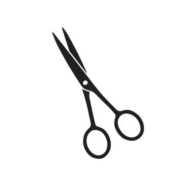 Clean black silhouette illustration of a pair of general-purpose scissors, a versatile graphic icon representing cutting, crafting, tailoring, and office utility vector