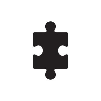 Puzzle Piece Silhouette Icon for Problem Solving, Logic, Connection, Strategy, Creativity, Education, and Game Concepts vector