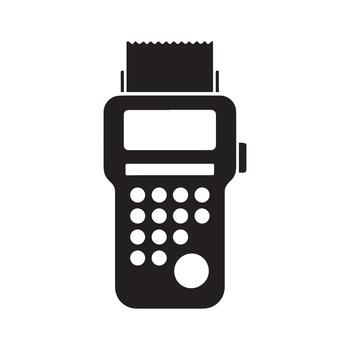 Payment Terminal Silhouette Portable Receipt Machine Icon Handheld Card Reader POS Device Black Graphic Illustration vector