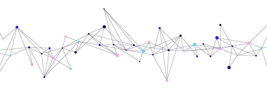 Abstract technology network connection with dots and lines. Molecular structure for genetic engineering, science and technology background vector