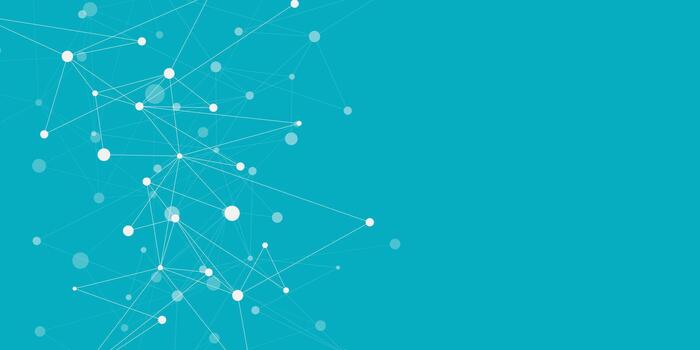 Abstract molecule with plexus or connecting dots and lines. Big data visualization. Suitable for medical, science and technology background vector