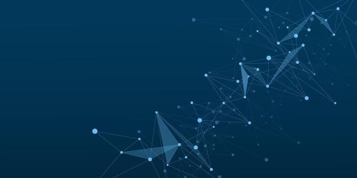 Abstract network connection technology with plexus or connecting dots and lines. Big data visualization. Suitable design for medical, chemistry, science and technology background vector