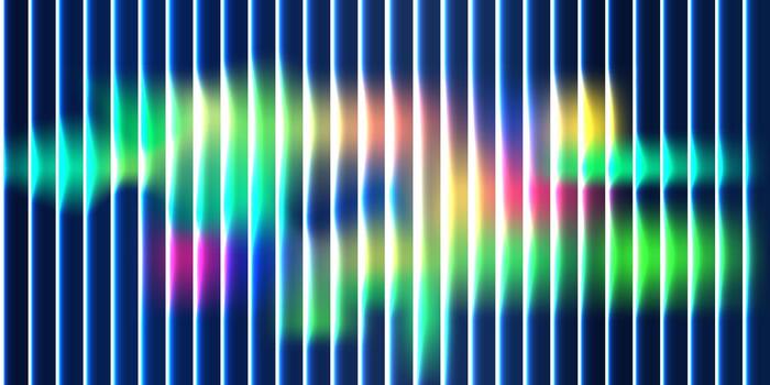 Colorful wave patterns on blue vector