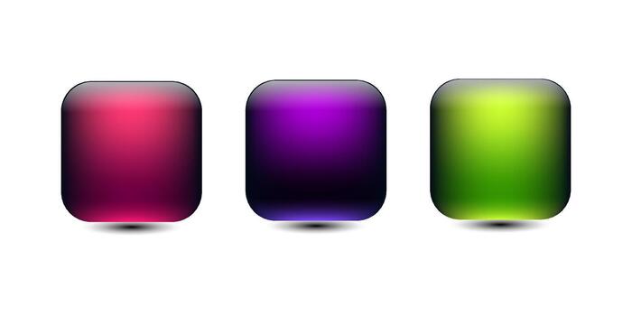 Three colorful gradient squares vector