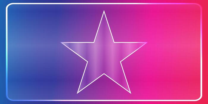 Gradient star icon on blue and pink background vector