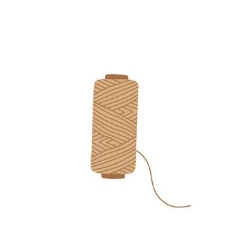 Brown thread spool illustration, perfect for sewing themes, crafting materials, handmade projects, tailoring tools, and DIY design elements with clean minimal style vector