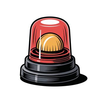 Emergency alert Red and yellow beacon flashing, signifying urgent attention is needed. vector