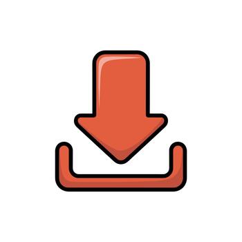 un imagen de un naranja descargar icono aislado en un blanco antecedentes. el imagen retrata el concepto de descargando o ahorro datos. vector