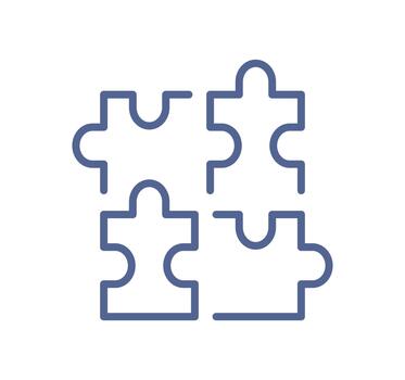 rompecabezas piezas icono simbolizando estratégico planificación, problema resolviendo, trabajo en equipo coordinación, proyecto alineación, negocio estructura integración y colaborativo solución desarrollo plano . vector