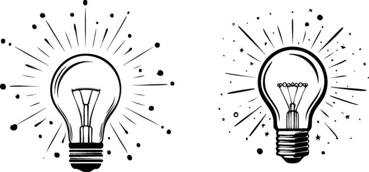 negrita explotando ligero bulbo línea Arte simbolizando innovador ideas muy lleno con creativo inspirador energía vector