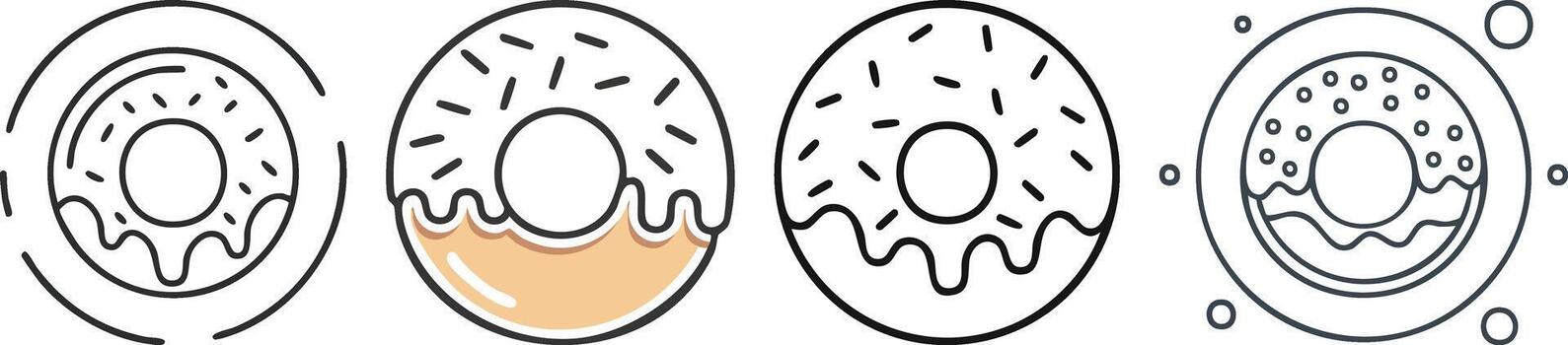 mínimo rosquilla monoline icono presentando suave circular Formación de hielo contorno ideal para panadería temática gráficos vector