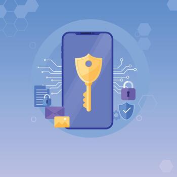 Data Privacy Day Template Mobile Security and Digital Protection Concept vector