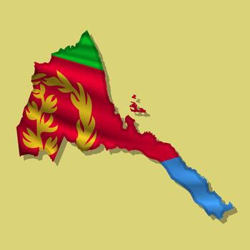 flag Eritrea in the form of a map vector
