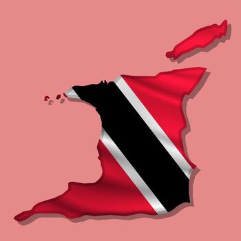 flag Trinidad and Tobago in the form of a map vector