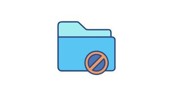 förbjuden mapp ikon representerar tillgång nekas information säkerhet video