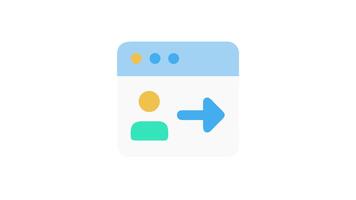 utente interfaccia piatto icona con freccia puntamento verso destra direzione video