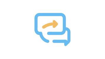 Message forwarding concept with speech bubble and arrow icon video