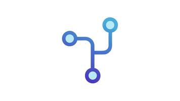 abstrakt nätverk nod förbindelse poäng med blå lutning rader video