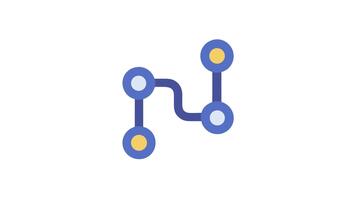 Network diagram illustrating connection flow with nodes and paths video
