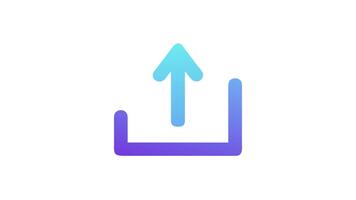 enkel lutning ladda upp ikon på vit bakgrund, stock bild video