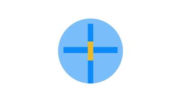 geométrico formas de un circulo con intersectando barras video