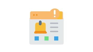 Website interface with alert notification showing on a White Background video