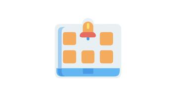 Digital device icon with a notification bell display video