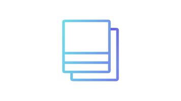 överlappande dokument ikon med blå lutning på vit bakgrund video