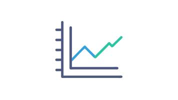enkel linje Diagram som visar framsteg och tillväxt trender animering video