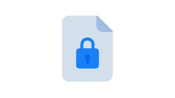 Secured document with padlock, data protection and file security video