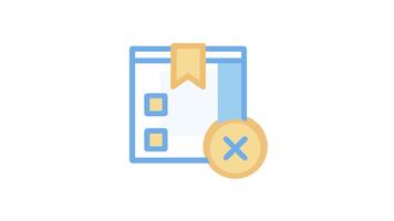 Web page with a bookmark and cancel button icon video